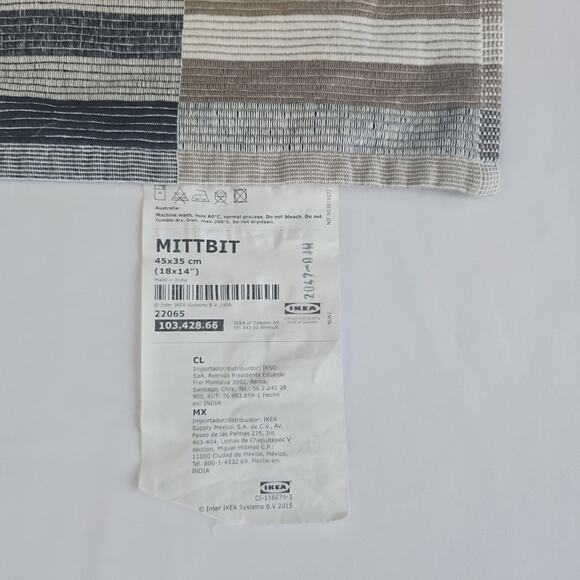 IKEA Mittbit Striped‎ Geometric Natural Cotton 18 x 14 PLACEMAT - Picture 2 of 4